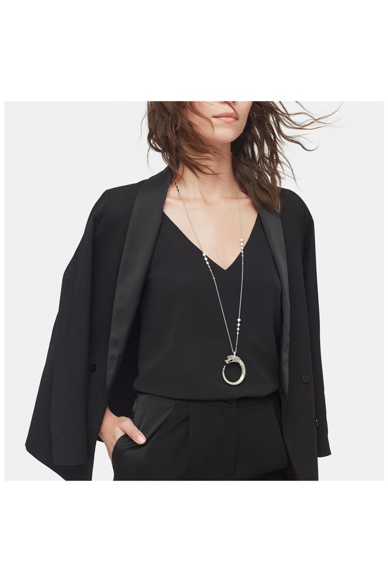 Legends Naga Long Pendant Necklace, Alternate, color, BLACK