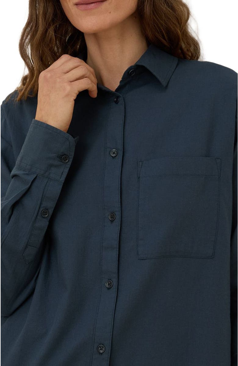 Pact Organic Cotton Sunset Lightweight Cotton Classic Shirt, Alternate, color, Midnight Blue