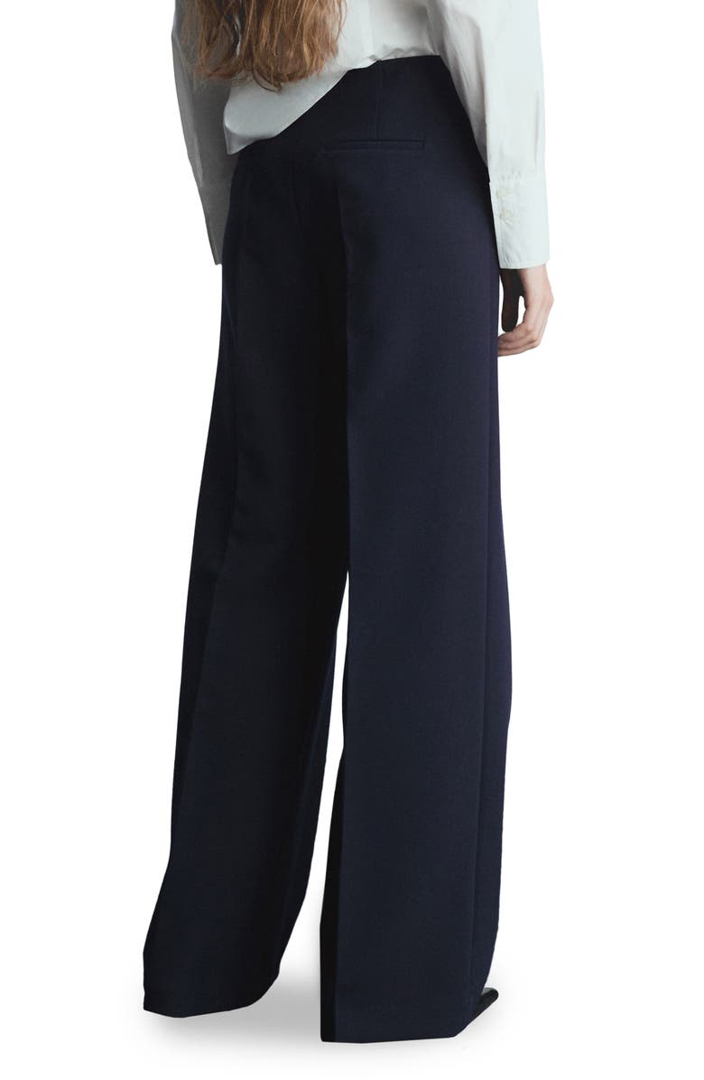 MANGO Wide Leg Crop Pants, Alternate, color, Dark Navy