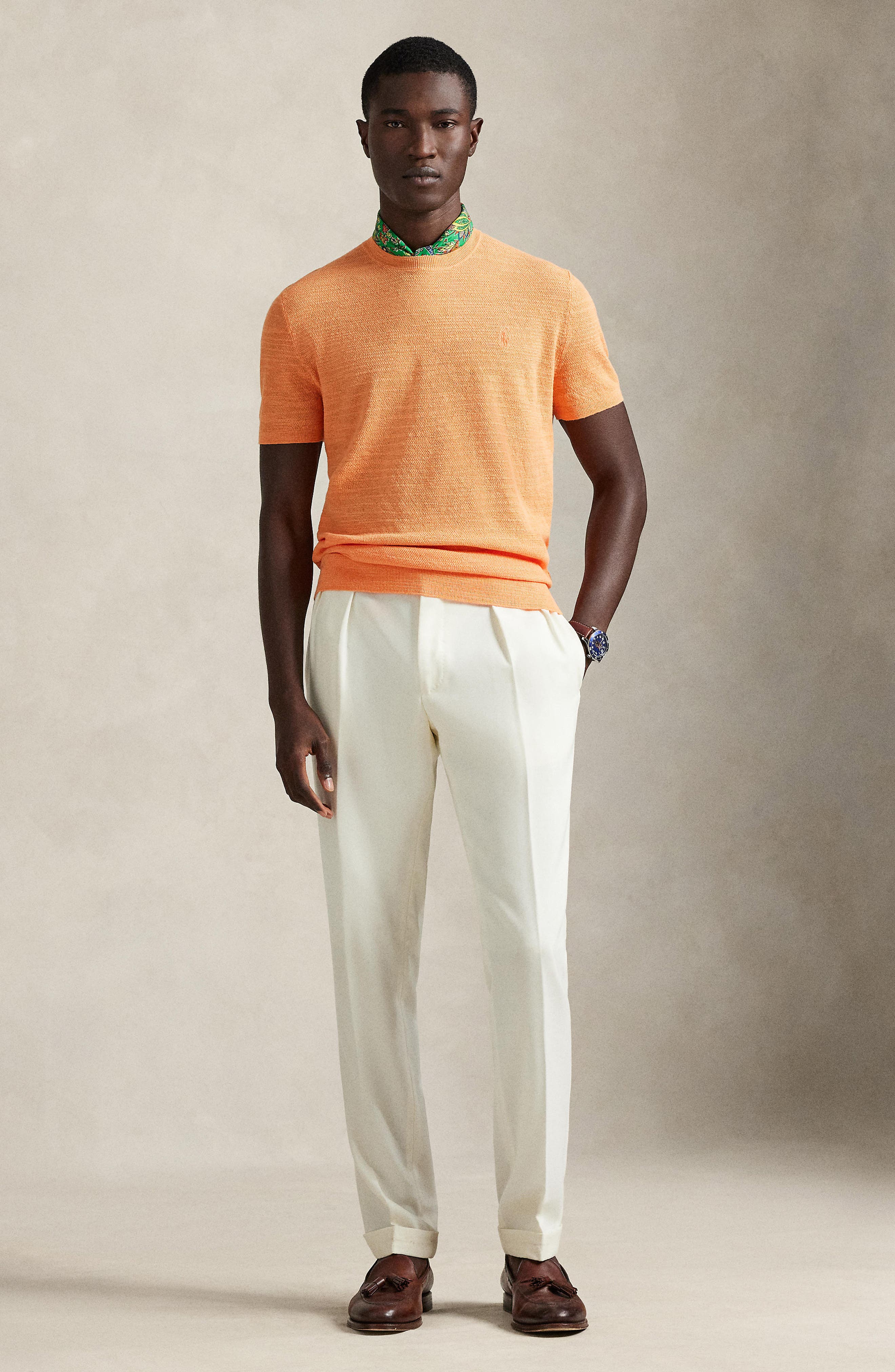 Polo Ralph Lauren Textured Seed Stitch Cotton & Linen Sweater (Men