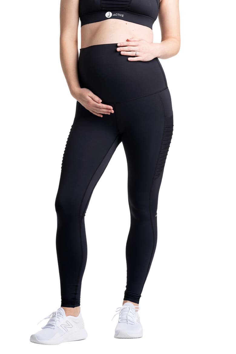 Kahina High Waist Maternity/Postpartum Active Leggings, Alternate, color, BLACK
