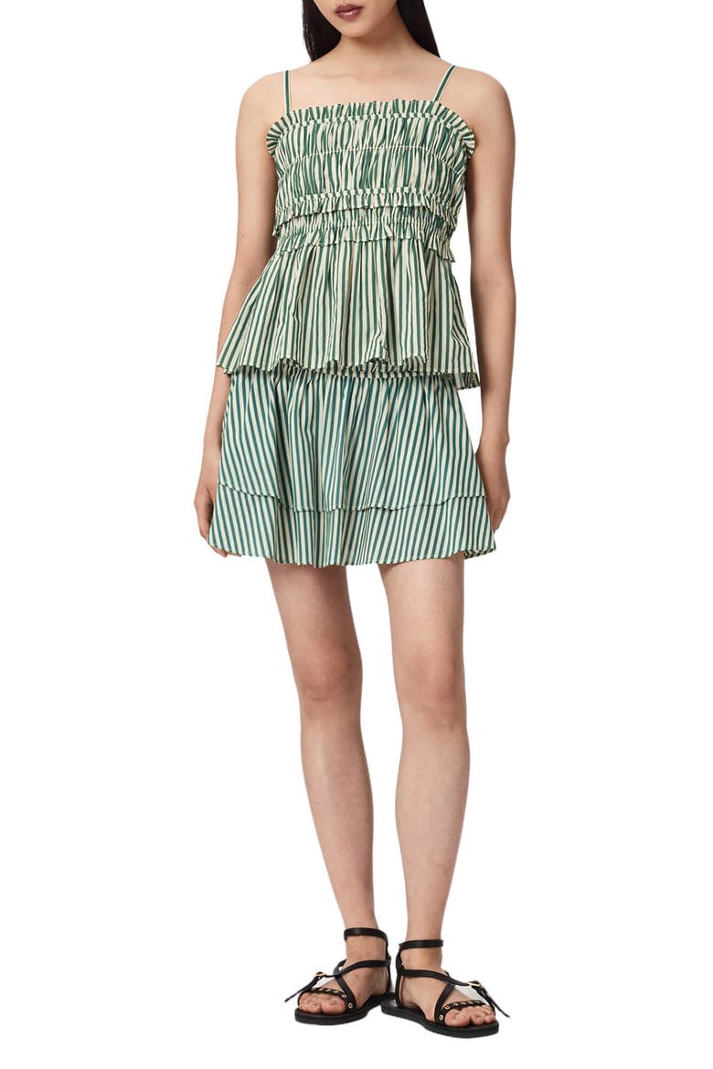 Kali Stripe Miniskirt, Alternate, color, APPLE GREEN/ WHITE