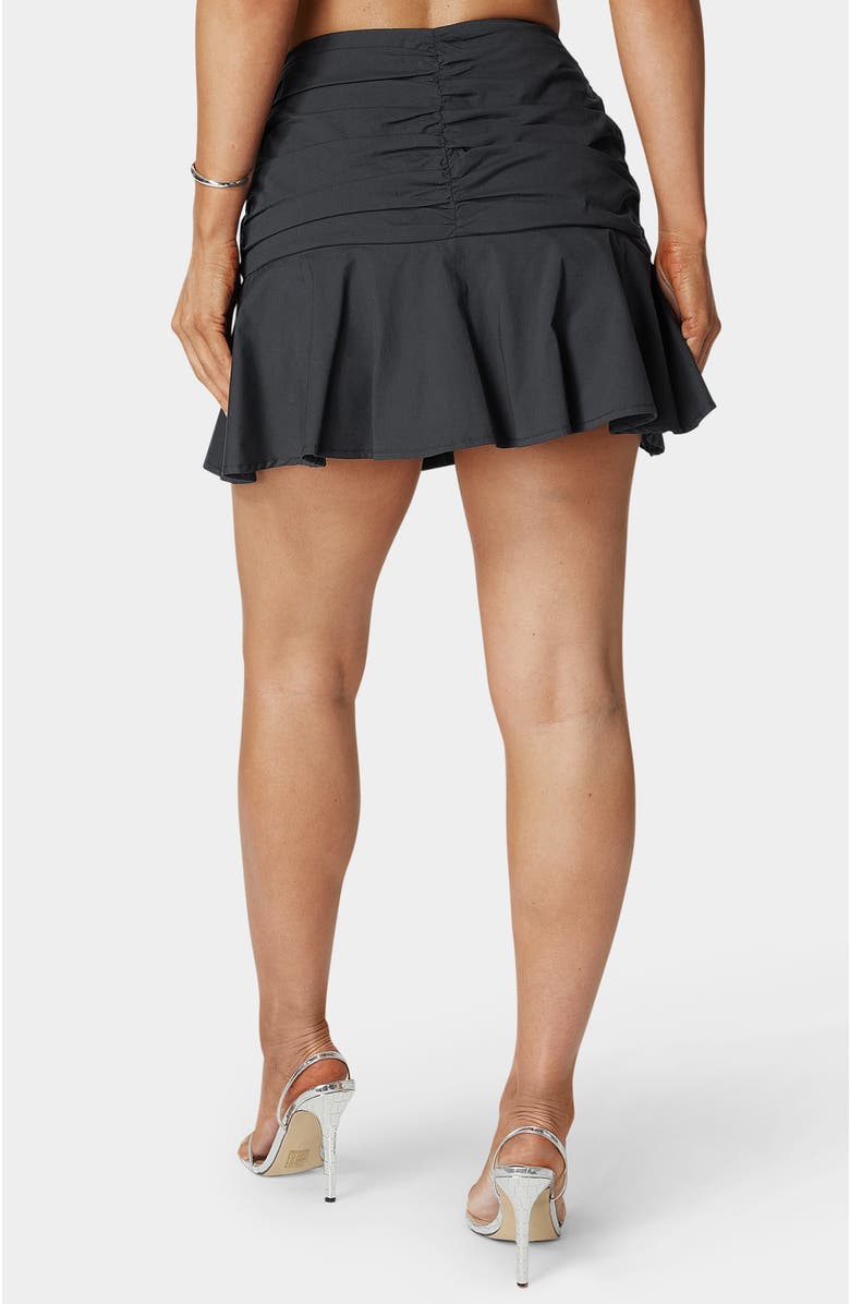 bebe Ruched Mini Skort, Alternate, color, Navy Iris