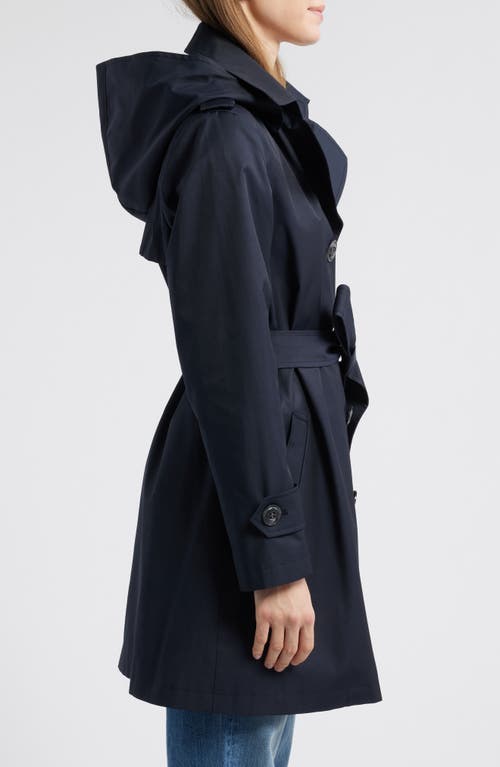 Shop Sam Edelman Double Breasted Trench Coat In Navy