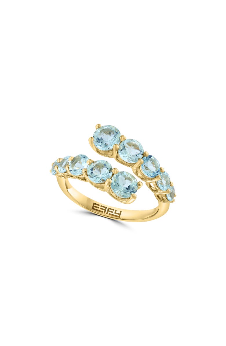 EFFY 14K Gold Aquamarine Bypass Ring, Main, color,
