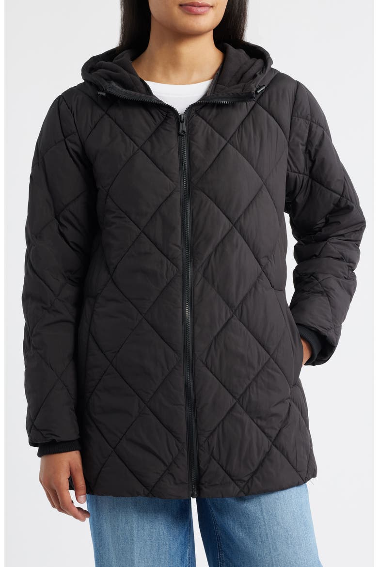 Quilted Packable Puffer Jacket, Main, color, BLACK