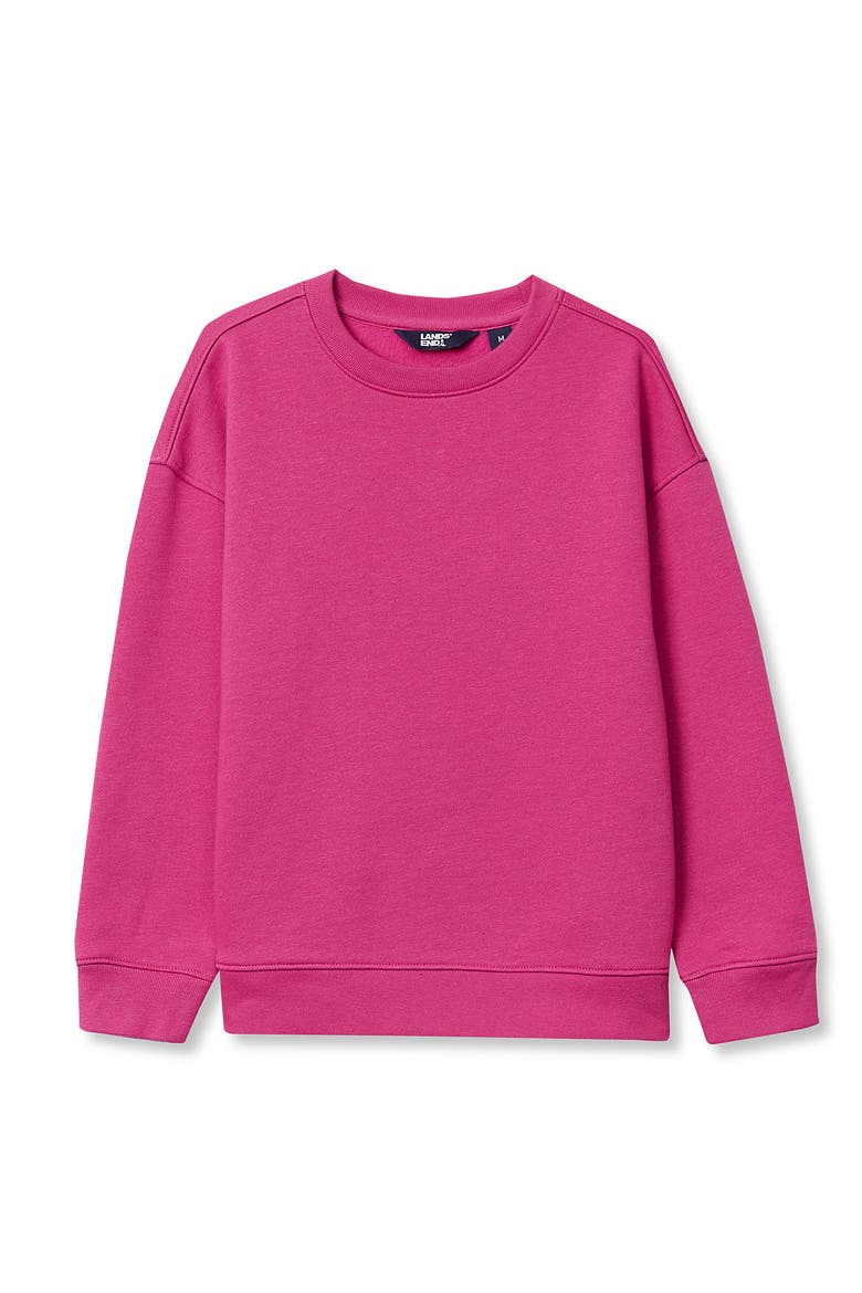Kids Relaxed Fit Fleece Crewneck Sweatshirt, Main, color, Rose Violet