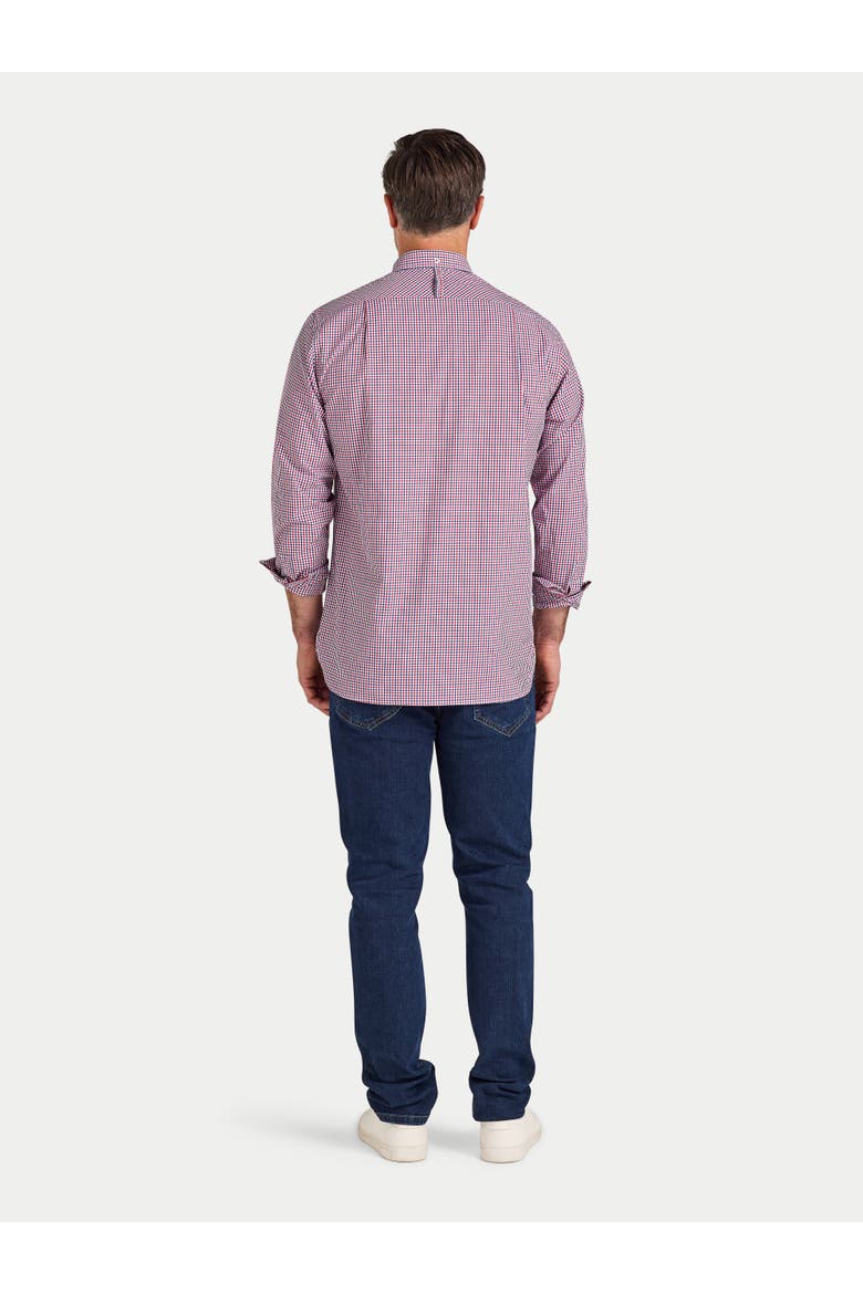Long Sleeve Graph Check Poplin Shirt, Alternate, color, Red