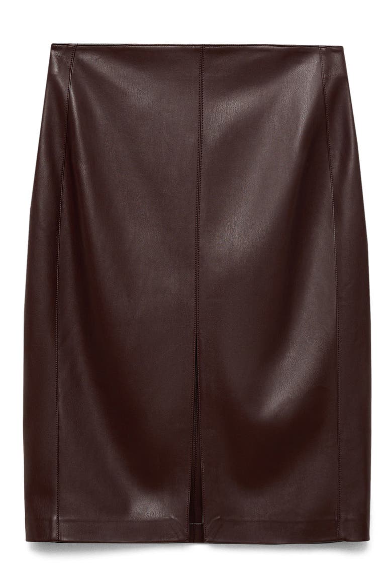Faux Leather Pencil Skirt, Alternate, color, WINE