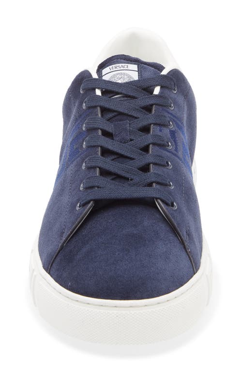 Versace Greca Suede Low Top Sneaker In Multi
