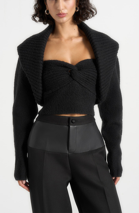 Emya 2-in-1 Knit Shrug With Twisted Bandeau Top