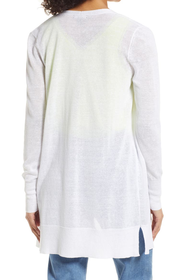 Side Slit Cardigan, Alternate, color, WHITE