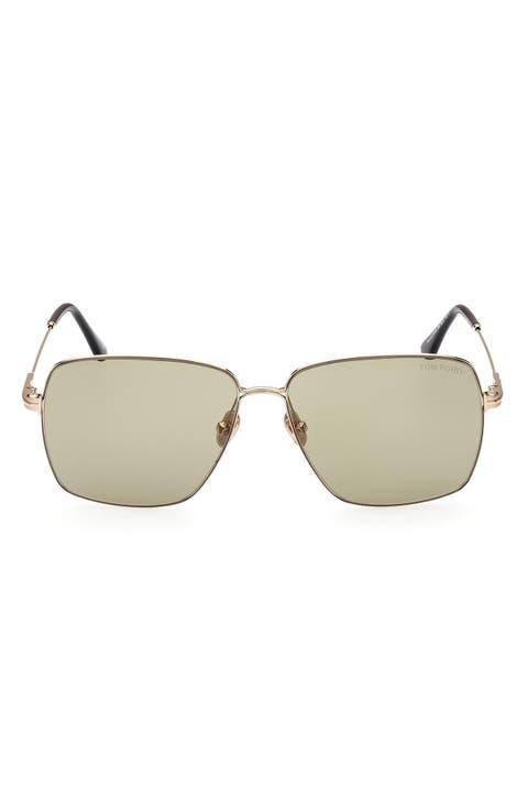 58mm Square Sunglasses