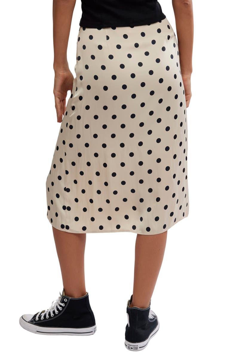 Free People Analise Polka Dot Button-Up Midi Skirt, Alternate, color, 