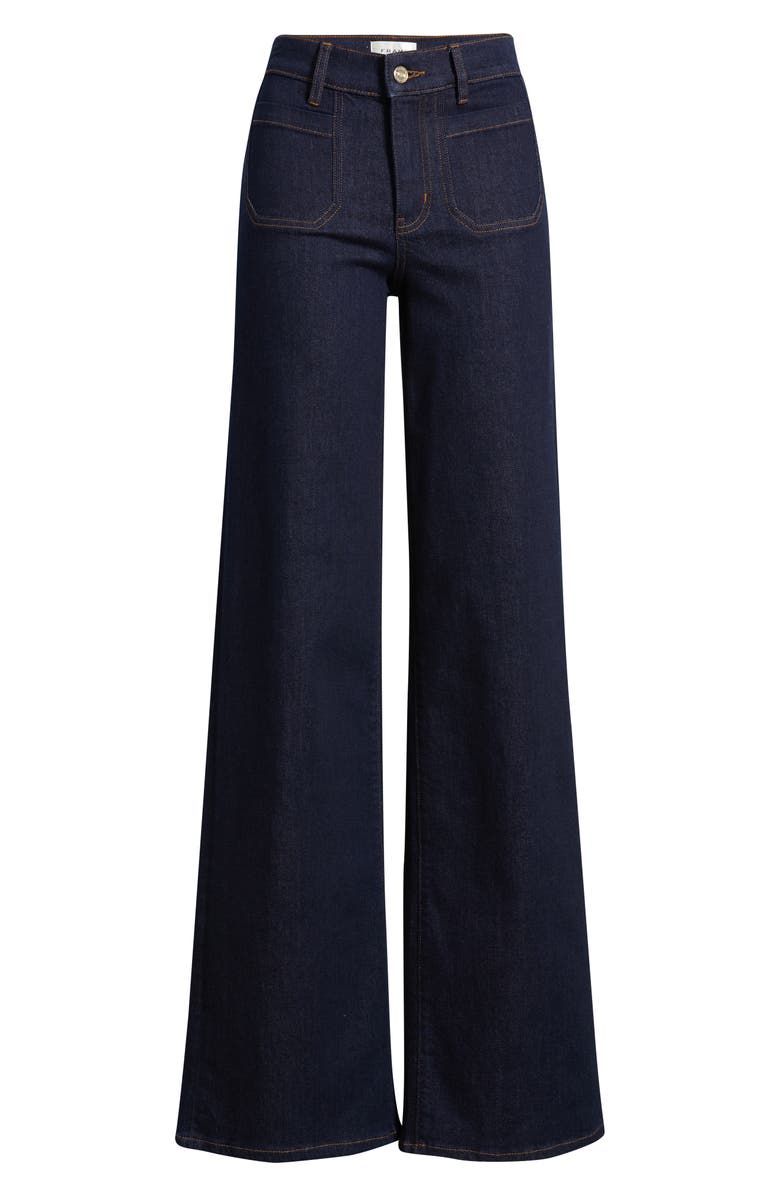 FRAME Le Slim Palazzo Long Modernist Pocket Wide Leg Jeans, Alternate, color, Rinse