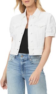 PAIGE Kendra Short Sleeve Crop Denim Jacket