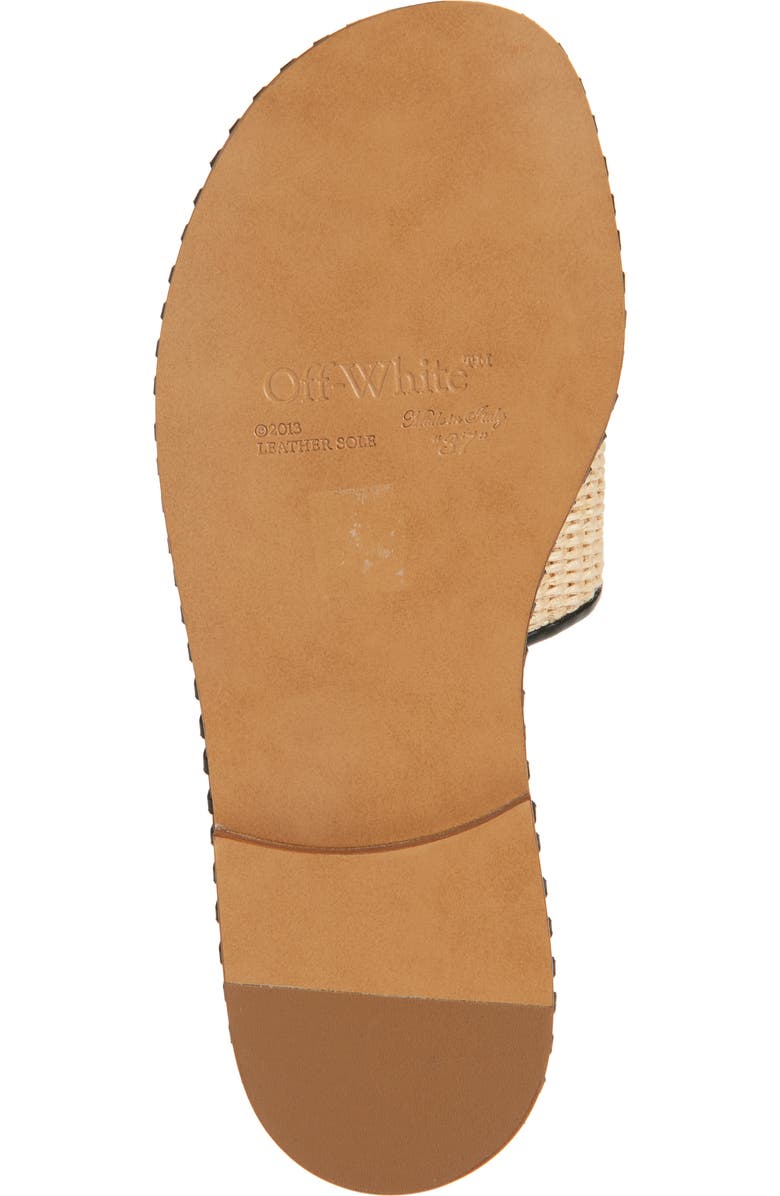 Off-White Twist Raffia Arrow Slide Sandal, Alternate, color,