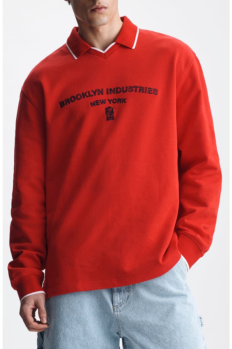 Logo Embroidered Sweatshirt, Main, color, GOJI BERRY