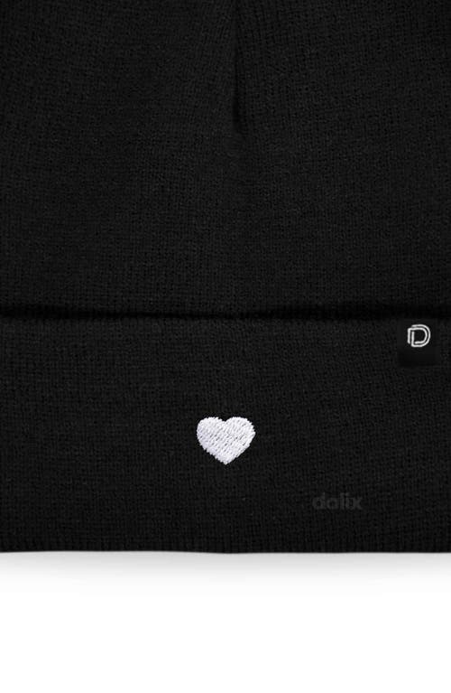 Dalix Lil Heart Beanie Cap In Black