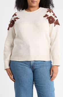 Embroidered Sleeve Sweater