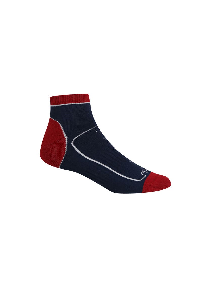 Samaris Trail Ankle Socks, Alternate, color, Navy and Dark Red