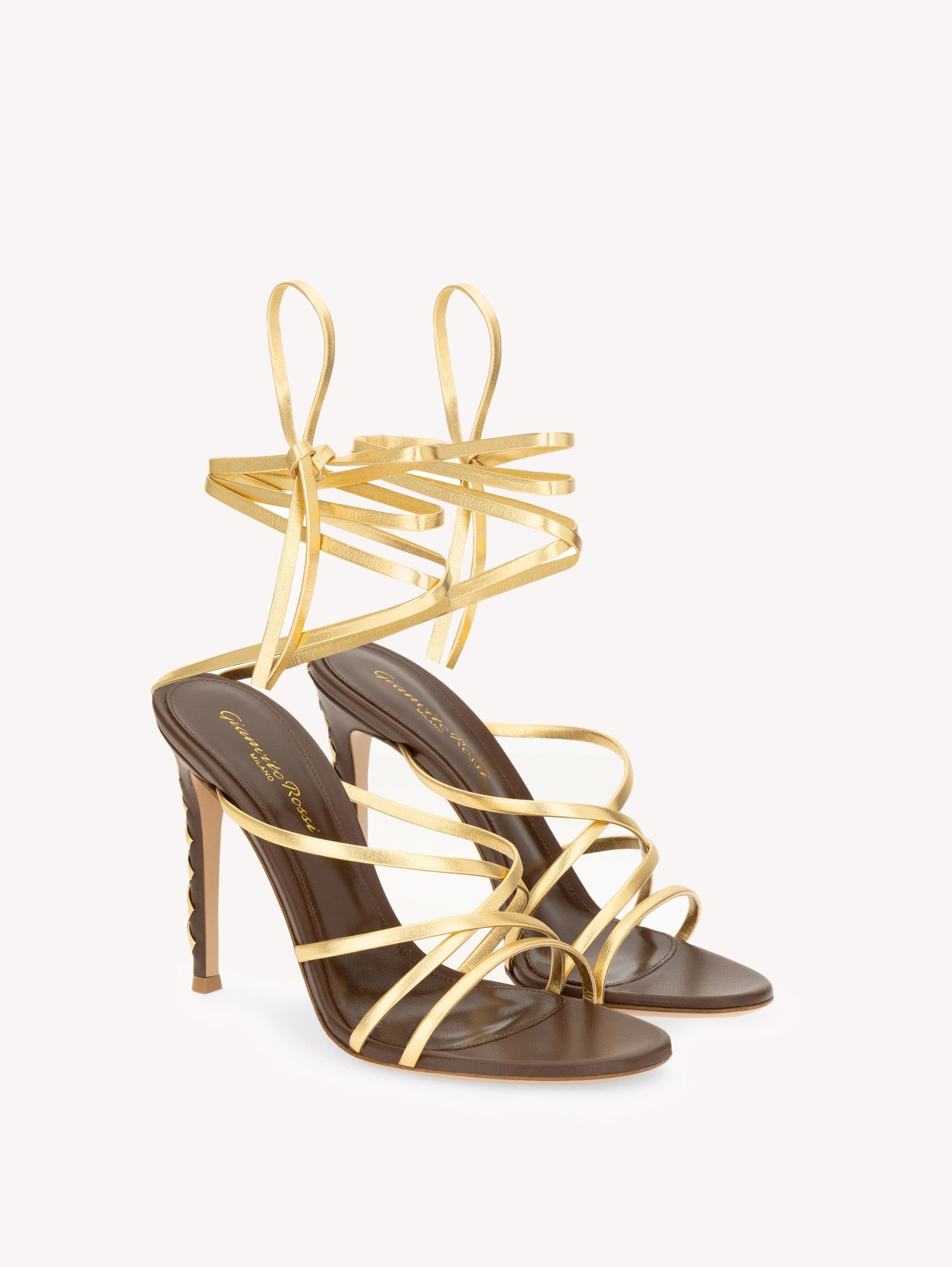 Gianvito Rossi Zaira 105 Sandal, Alternate, color, Gold Leather