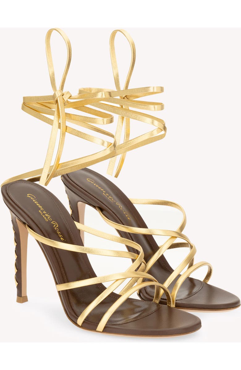 Gianvito Rossi Zaira 105 Sandal, Alternate, color, Gold Leather
