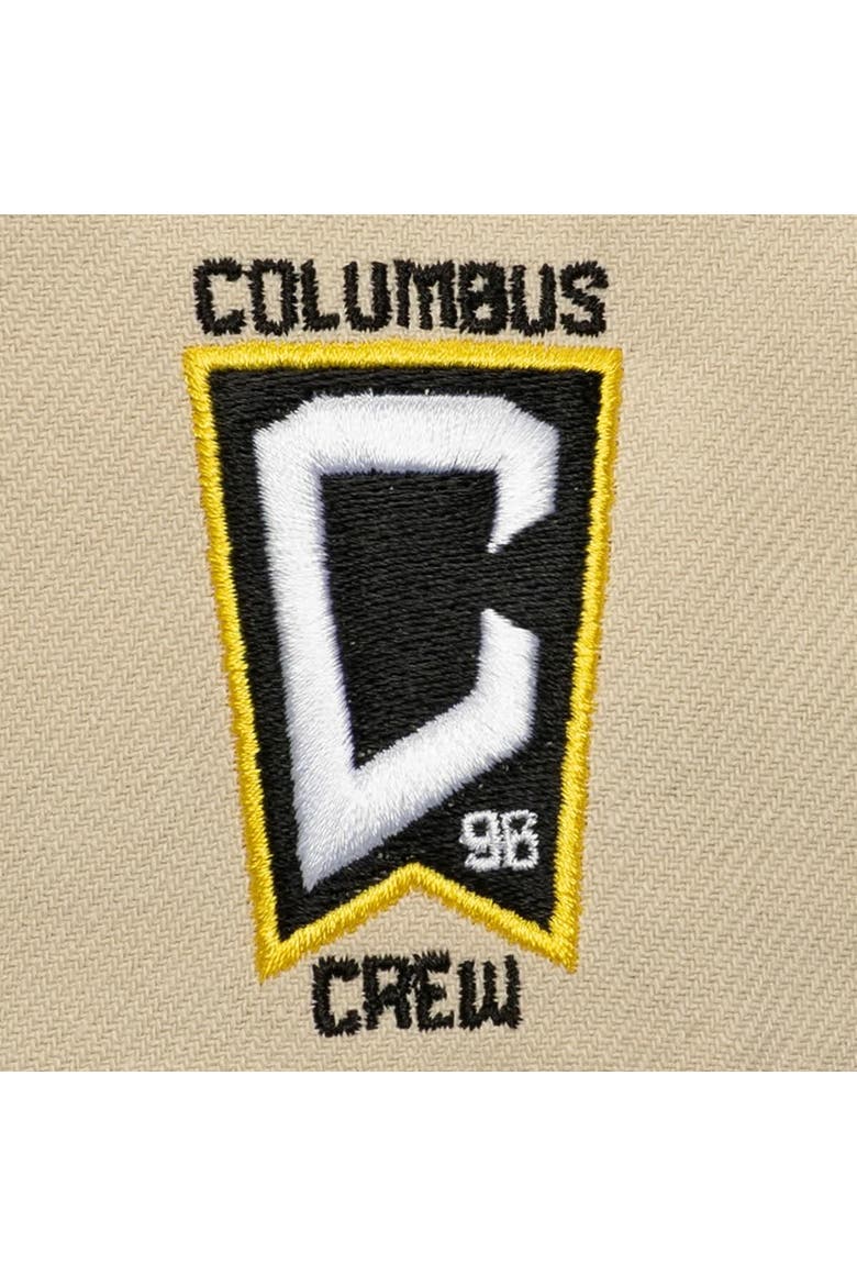Men's Mitchell & Ness  Cream/Black Columbus Crew Upside Down Pro Pinch Snapback Hat, Alternate, color, Cream