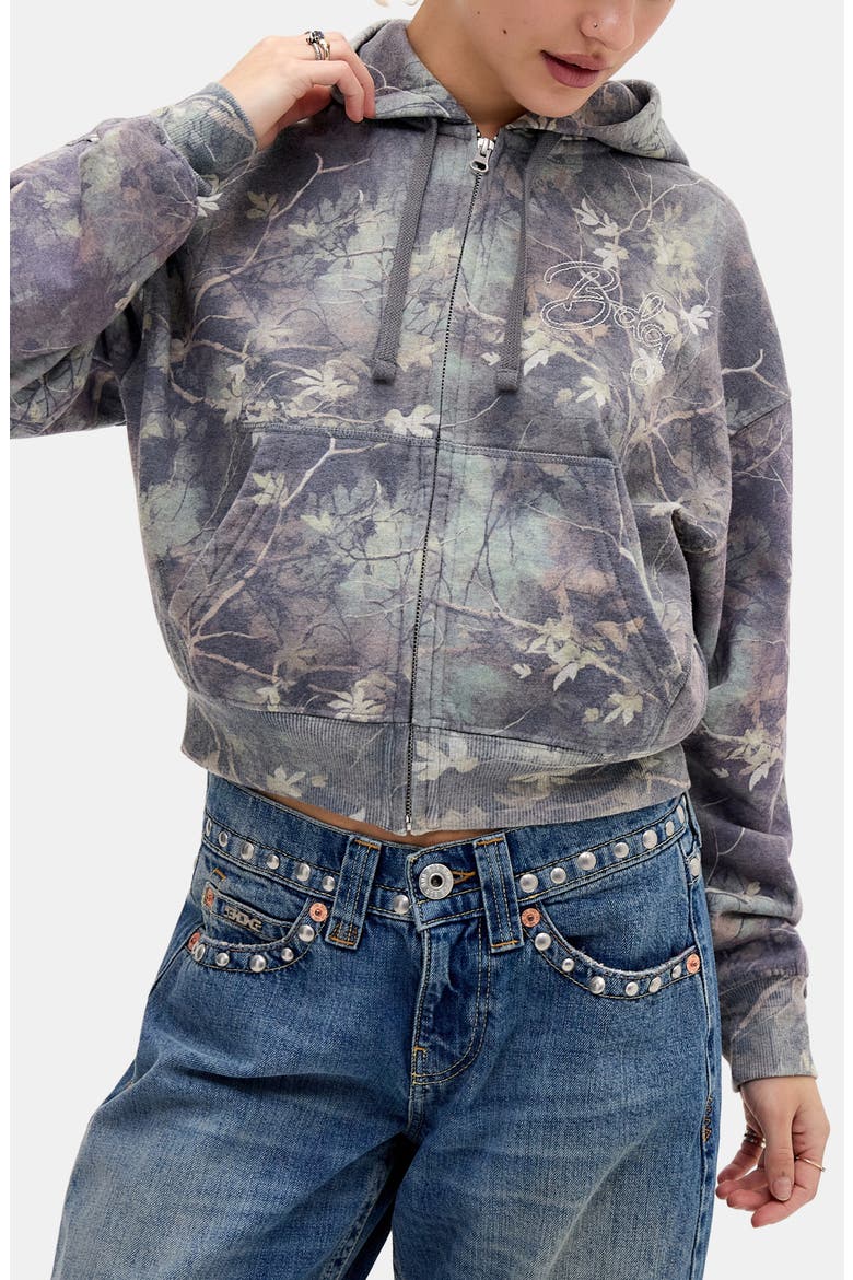Camo Zip Hoodie, Main, color, BROWN CAMO