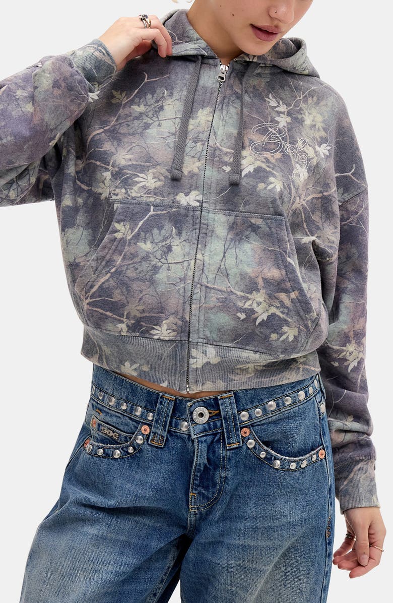 BDG Urban Outfitters Camo Zip Hoodie, Main, color, Brown Camo