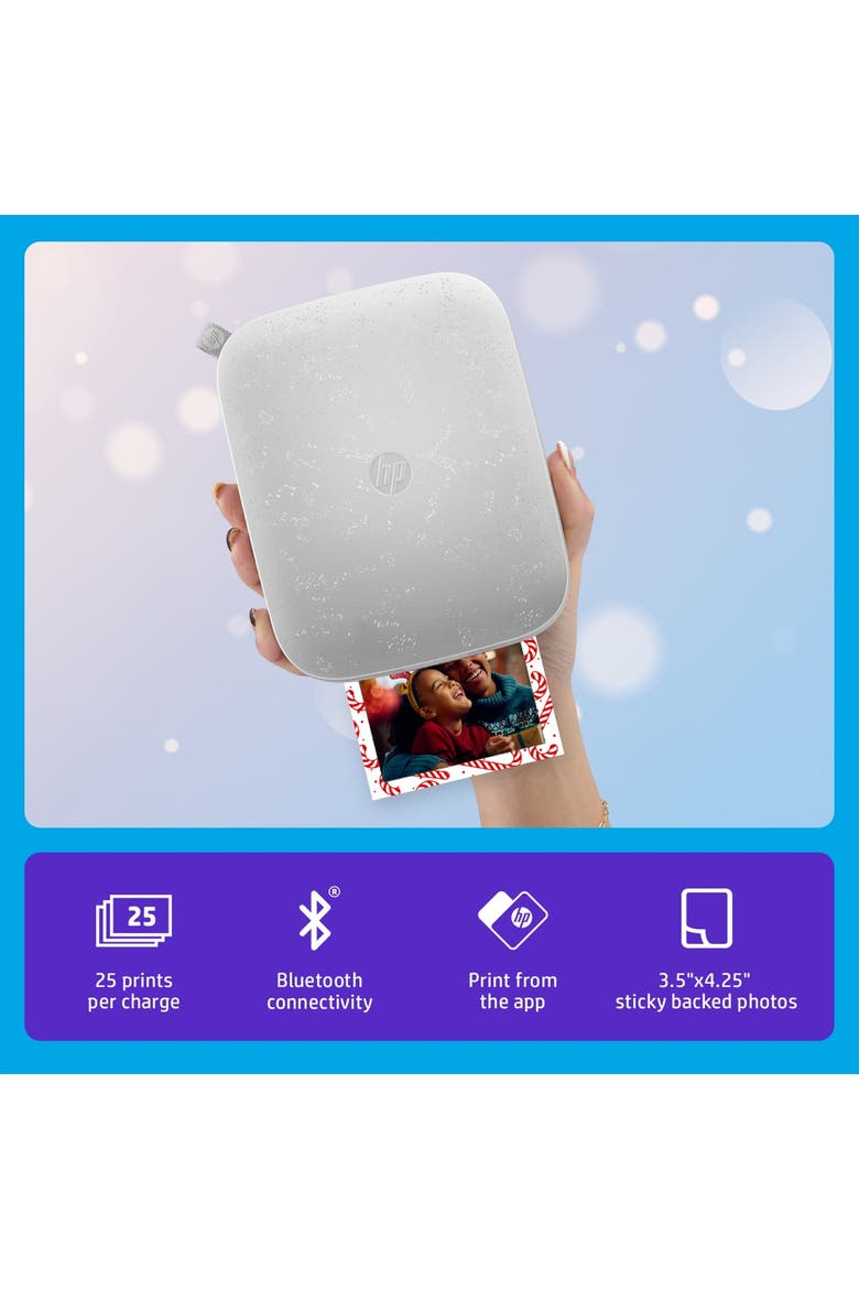 Sprocket 3x4 Instant Photo Printer, Prints 3.5x4.25 Photos from iOS & Android, Alternate, color, White