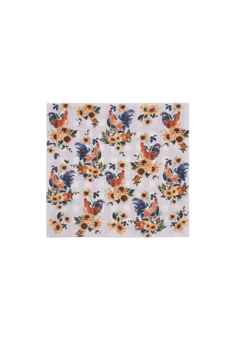 Rooster Farmhouse Graphic Print Napkins Set of 6, Alternate, color, Green