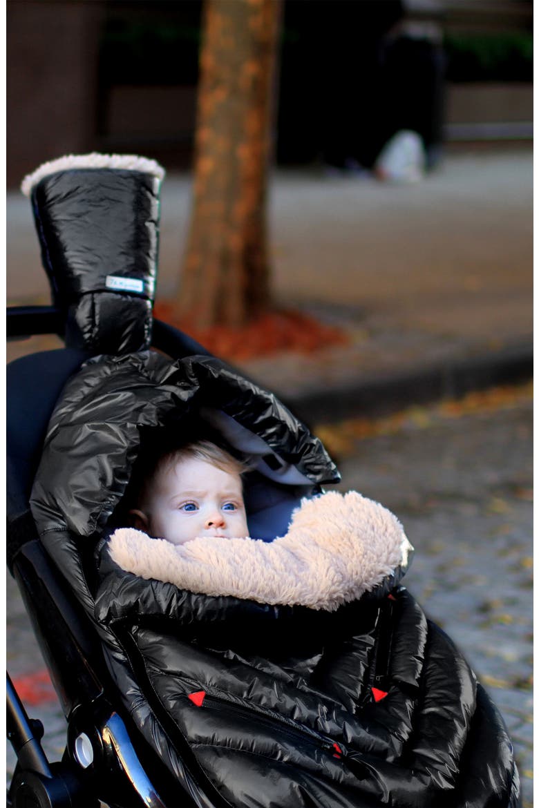 Polar Igloo Water Resistant Stroller/Car Seat Bunting, Alternate, color, BLACK