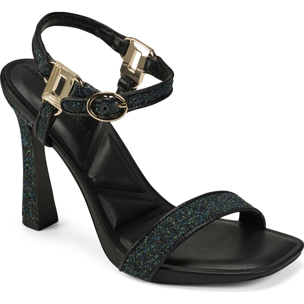 Karl Lagerfeld Paris Cybil Ankle Strap Sandal In Animal Print