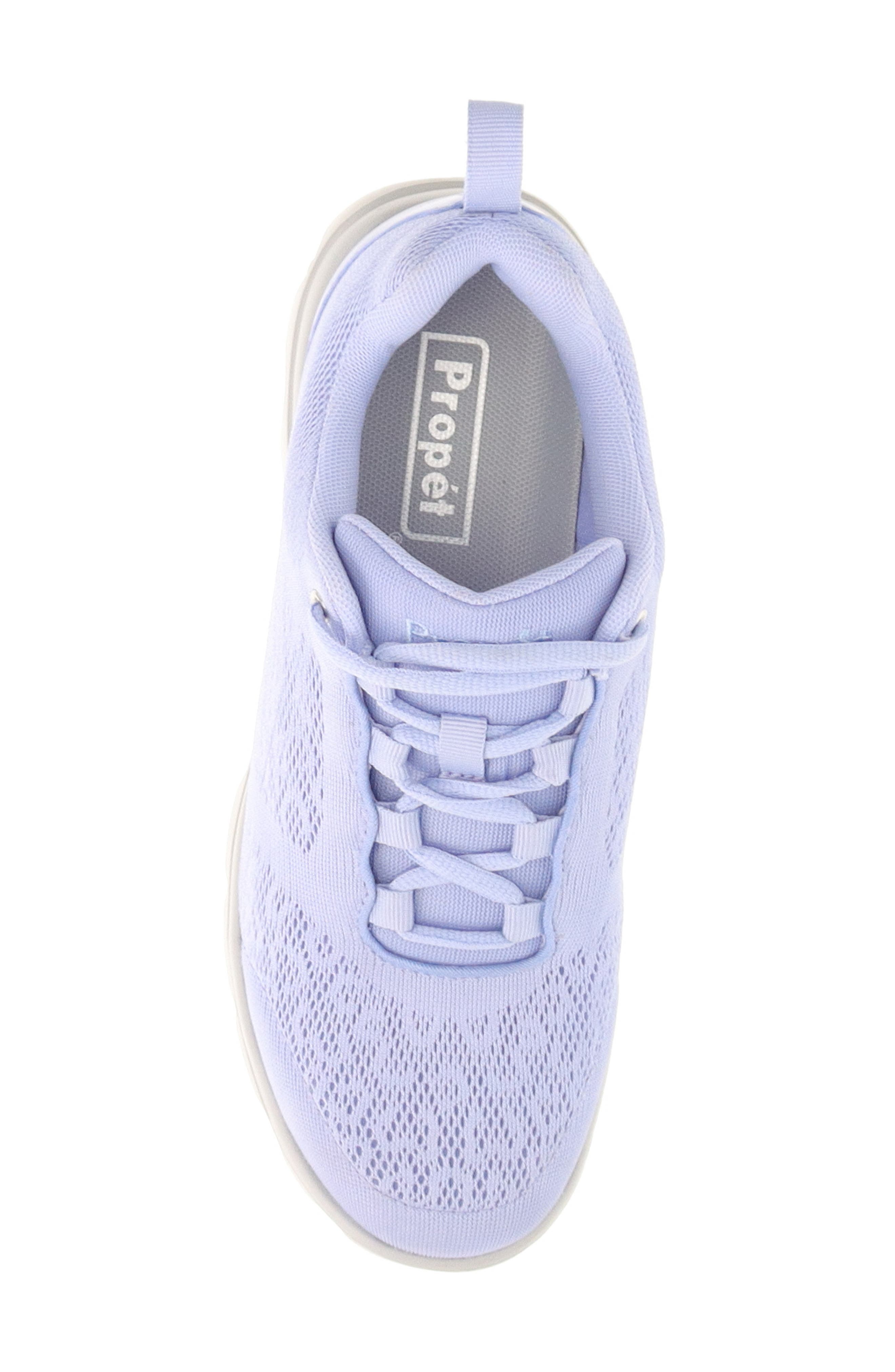 Propét TravelActiv Knit Lace-Up Sneaker, Alternate, color, Lavender