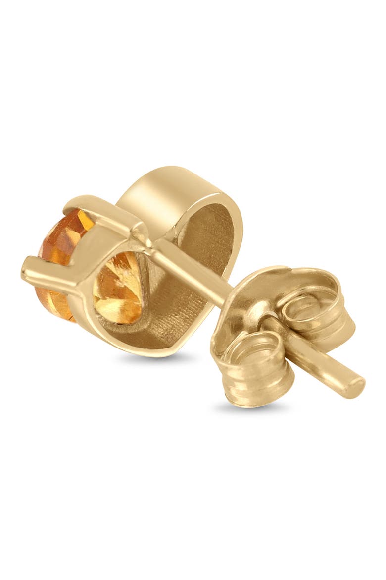 14K Gold Citrine Heart Stud Earrings, Alternate, color, CITRINE/ 14K GOLD