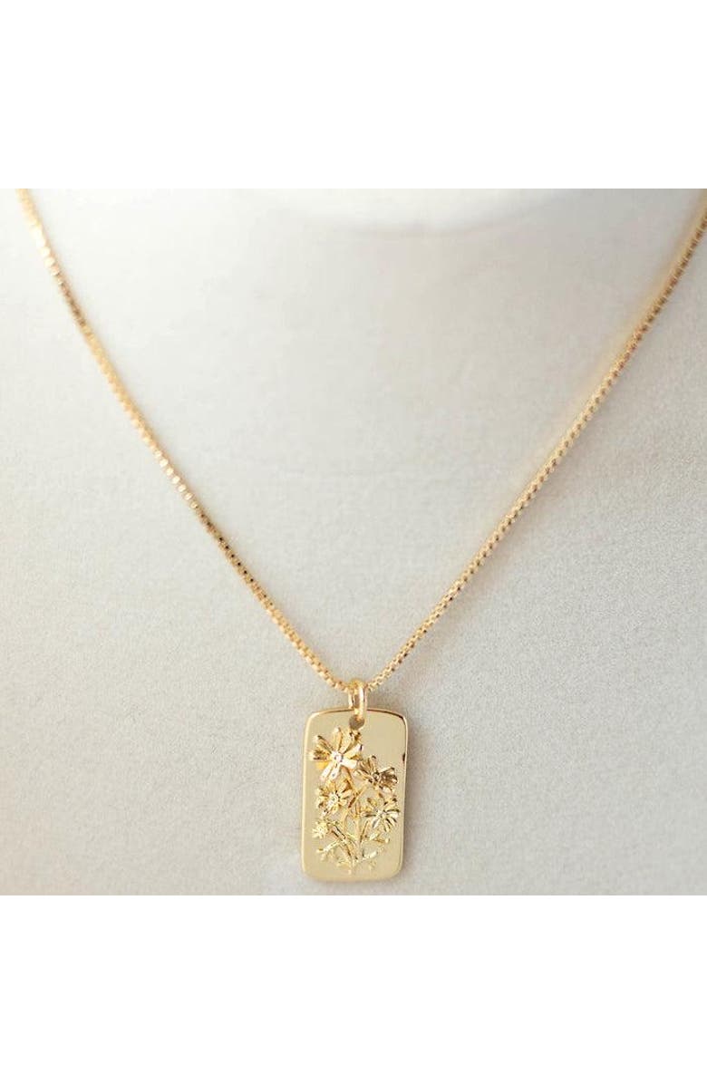 Ivy & Pearl Co. Blooming Grace Pendant, Main, color, Gold