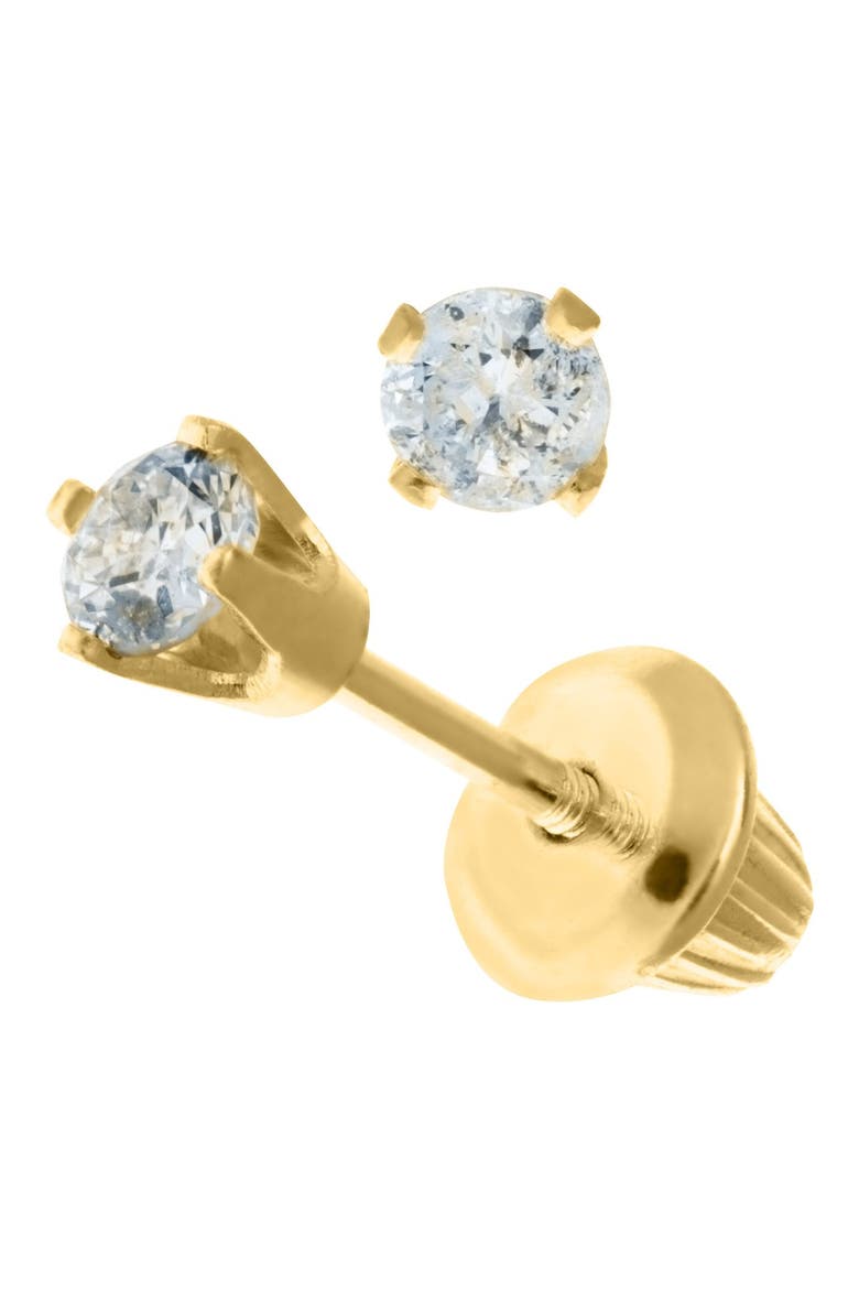 14k Yellow Gold & Diamond Stud Earrings, Alternate, color, GOLD