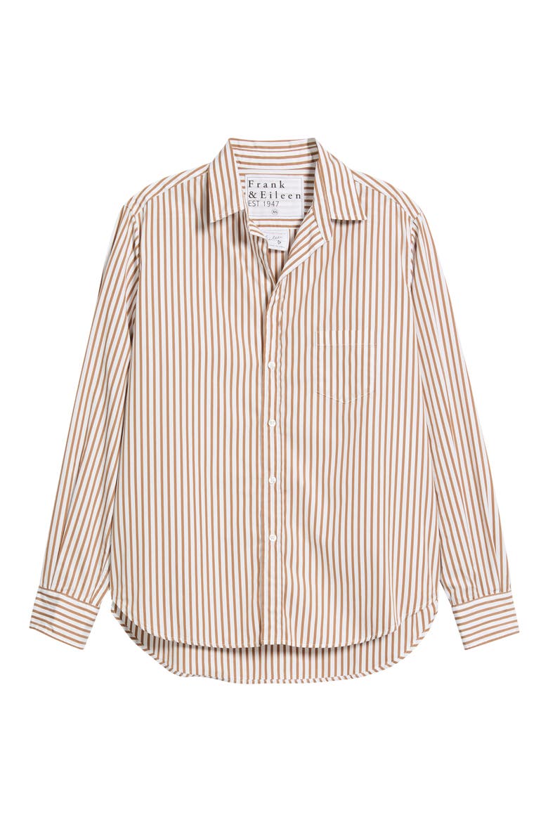 Eileen Plaid Relaxed Fit Button-Up Shirt, Main, color, TAN WHITE STRIPE
