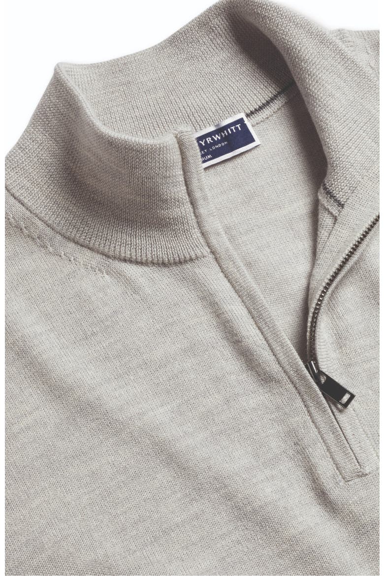 Pure Merino Zip Neck Sweater, Alternate, color, Silver Grey