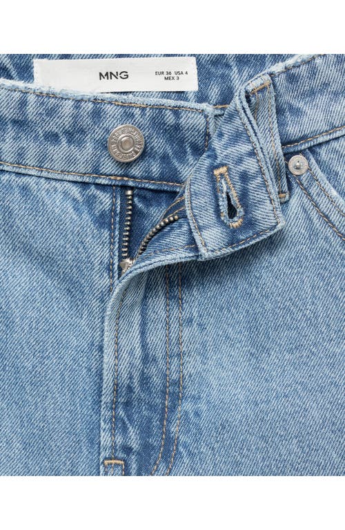 Mango Fray Hem Denim Bermuda Shorts