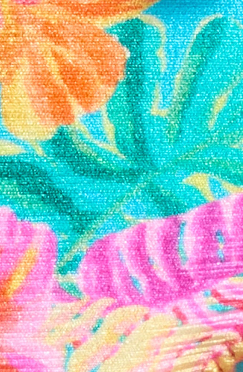 Kulani Kinis Lettuce Edge Tie Side Bikini Bottoms, Alternate, color, Paradise Pop