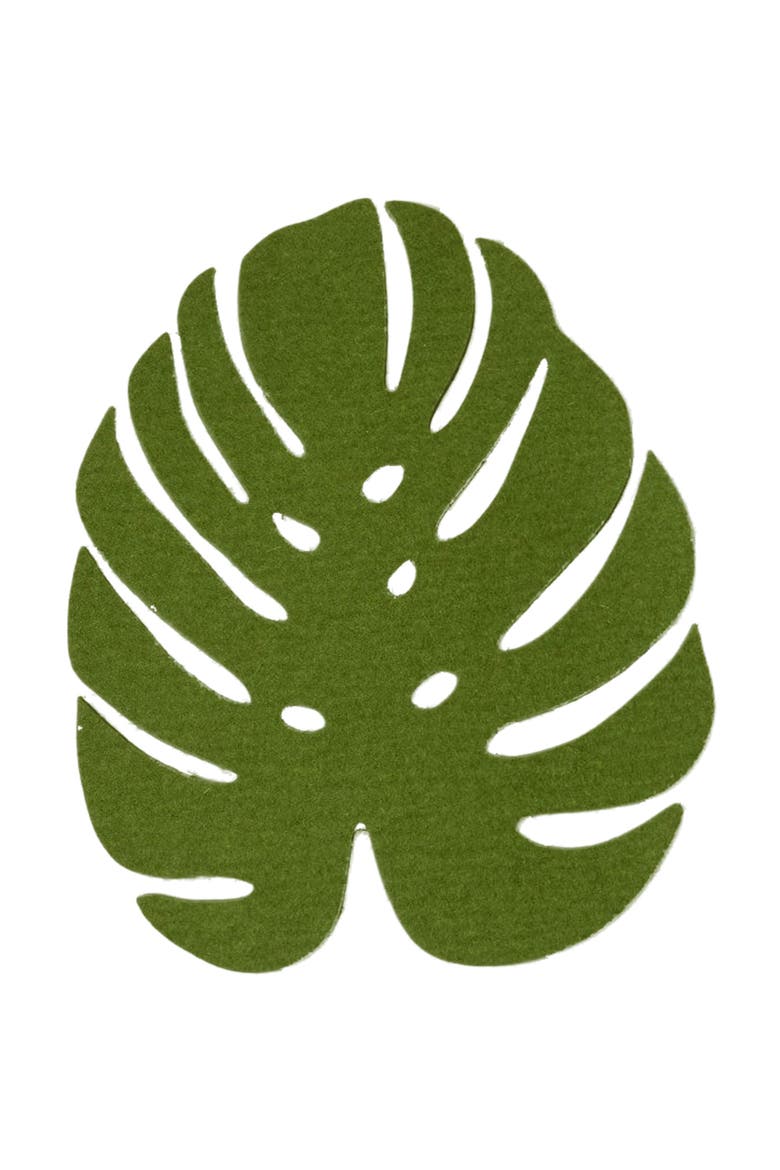 Merino Wool Medium Monstera Trivet, Main, color, Loden Green