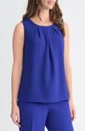 KASPER Pleat Neck Sleeveless Top