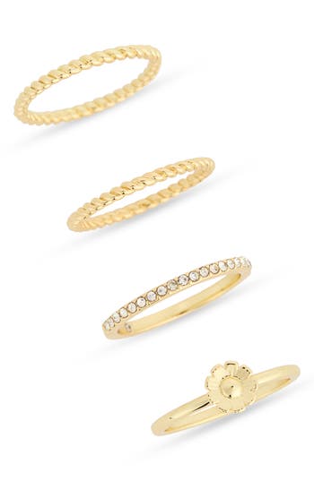 Covet Set Of Four Rings In Gold