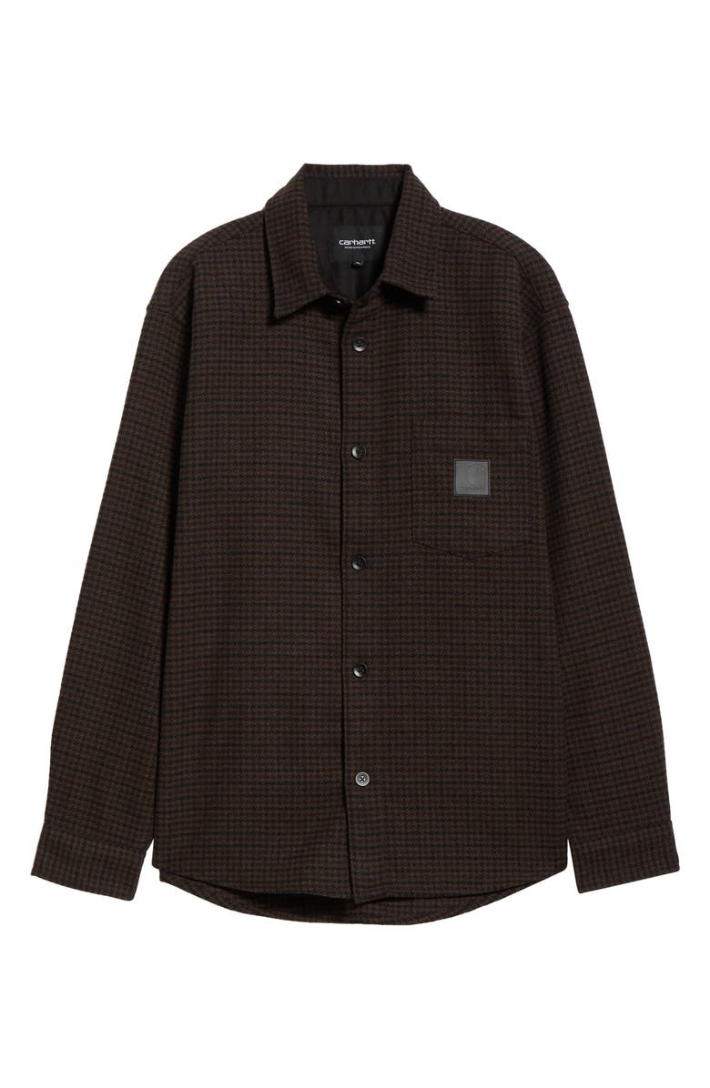 Carhartt Work In Progress Lowis Loose Fit Brushed Herringbone Button-Up Shirt, Alternate, color, Purple Houndstooth