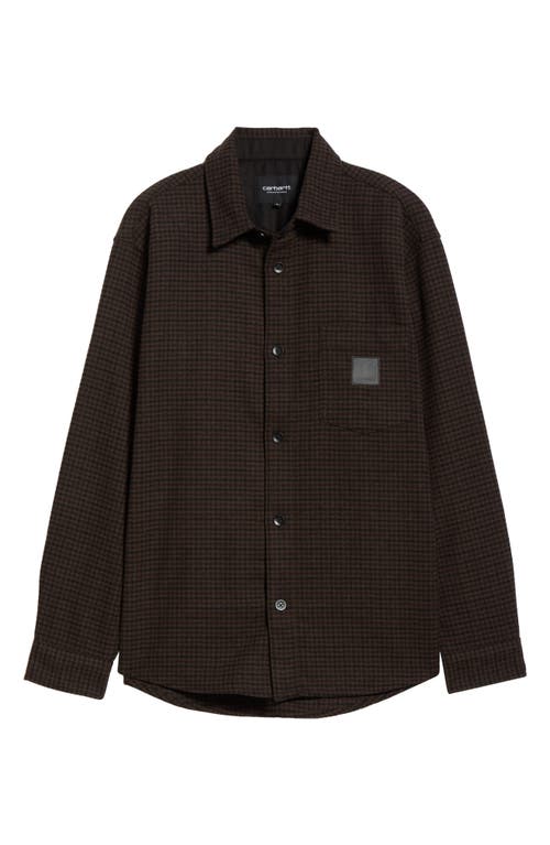 Carhartt Work In Progress Lowis Loose Fit Brushed Herringbone Button-up Shirt In Brown