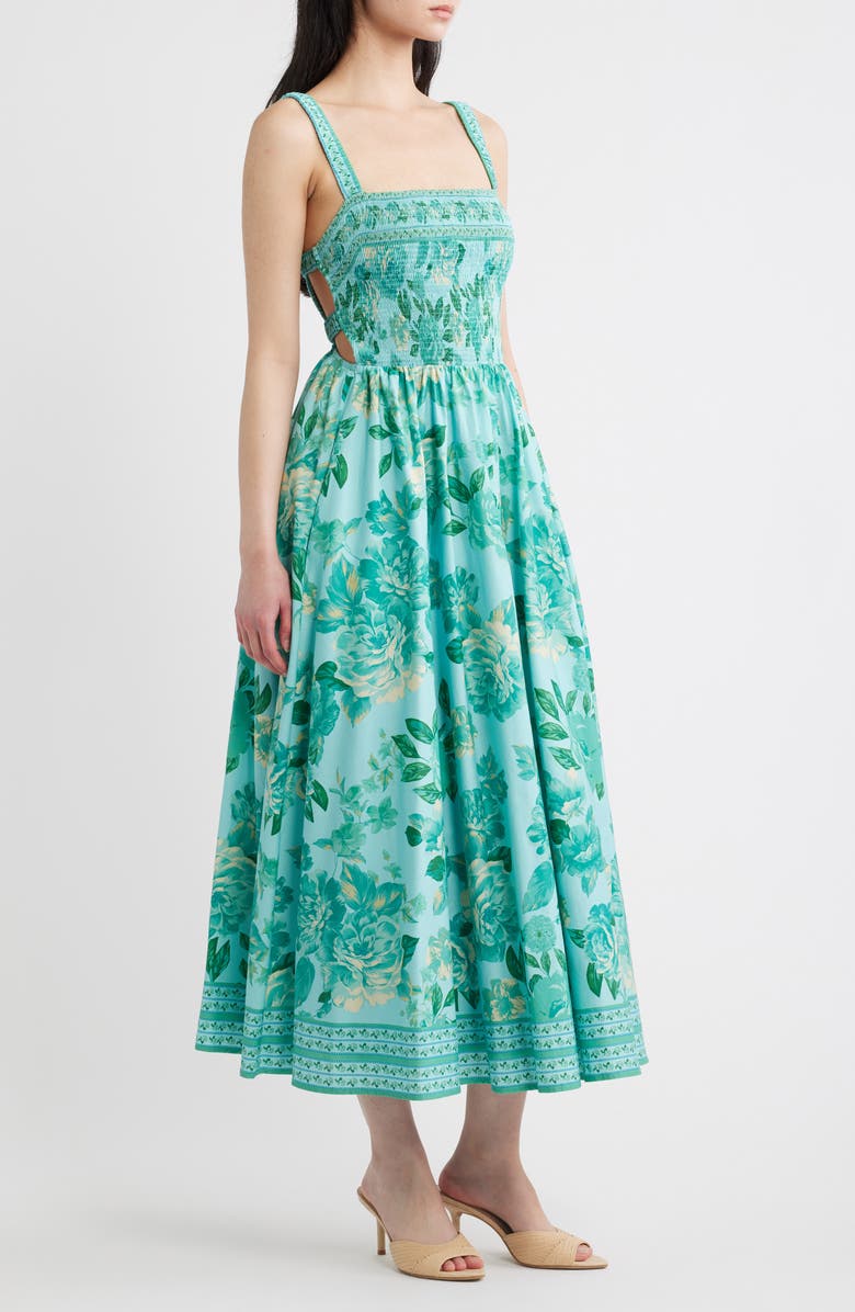 FLYING TOMATO Print Midi Dress, Alternate, color, Mint