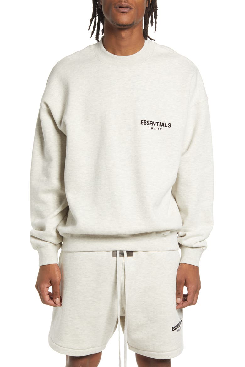 Essentials Cotton Blend Crewneck Sweatshirt, Main, color, LIGHT OATMEAL