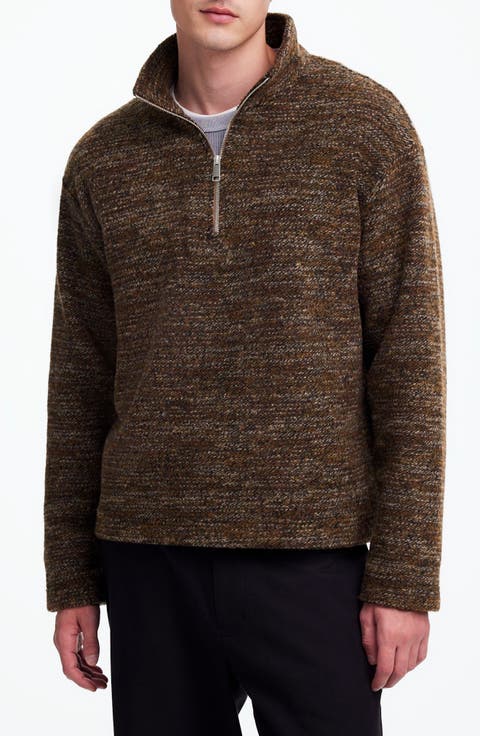 Bouclé Quarter Zip Pullover